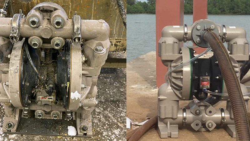 bơm màng khí nén aro bơm hóa chất